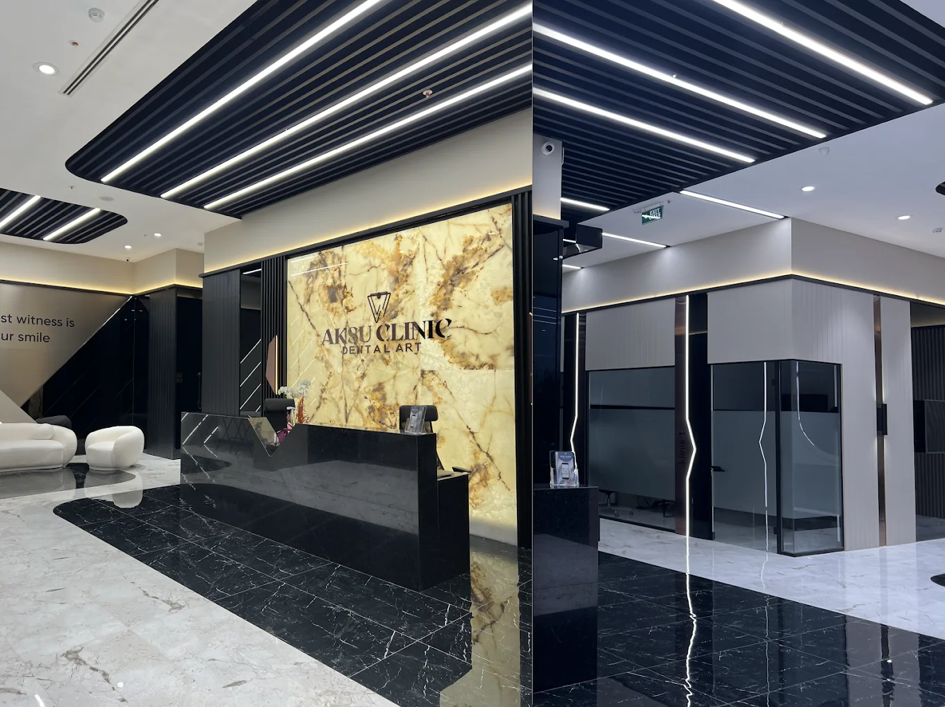Aksu Clinic Dental Art İstanbul kliniğinin resepsiyon alanı