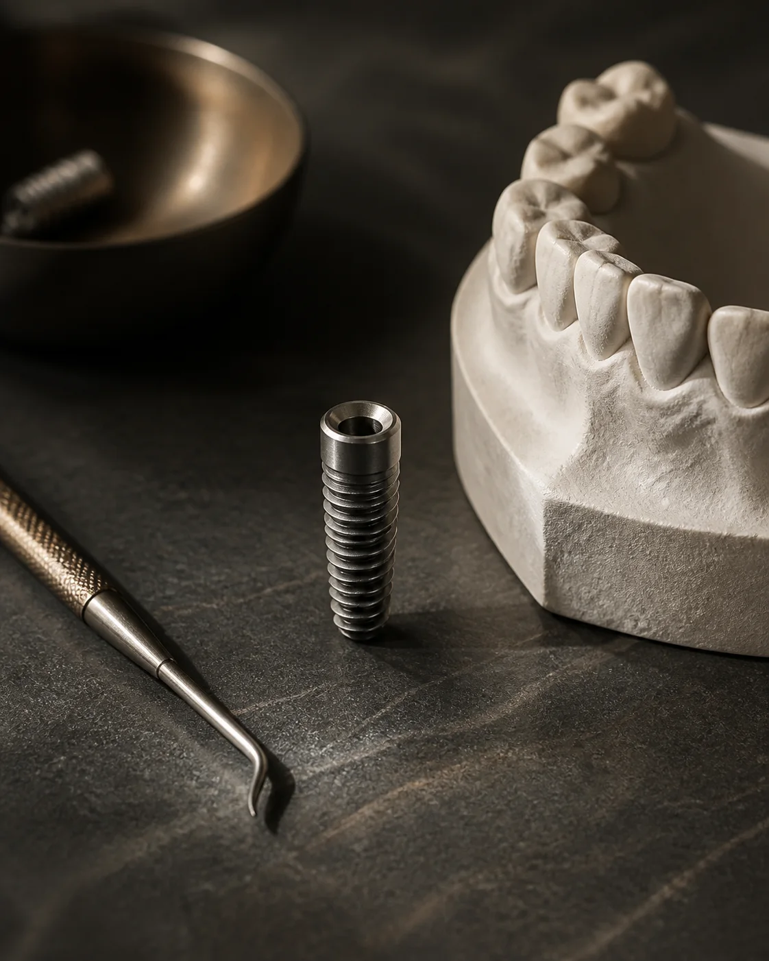 Dental implant ve hassas diş modeli