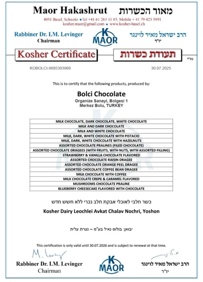 Kosher Belgesi belgesi